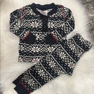 Hanna Anderson Black and White Snowflake Kids Pajamas